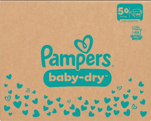Windeln Baby Dry Gr.5+ Junior Plus (12-17 kg), Monatsbox, 168 St