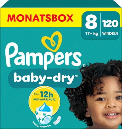 Windeln Baby Dry Gr.8 Extra Large (17+ kg), Monatsbox, 120 St