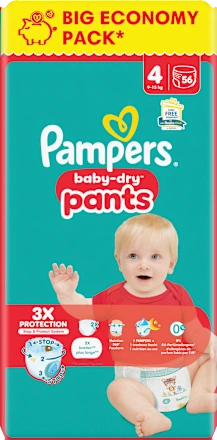 Baby Pants Baby Dry Gr.4 Maxi (9-15 kg), Big Pack, 56 St