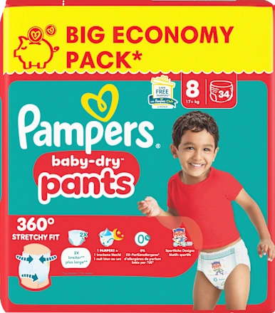 Baby Pants Baby Dry Gr. 8 Extra Large (17+ kg) Big Pack, 34 St