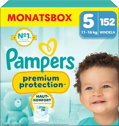 Windeln Premium Protection Gr.5 Junior (11-16 kg) Monatsbox, 152 St
