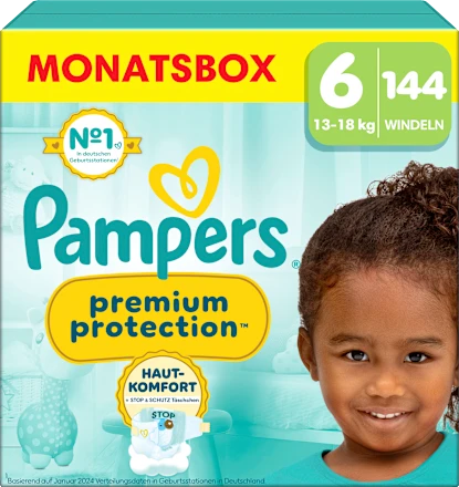 Windeln Premium Protection Gr.6 Extra Large (13+ kg), Monatsbox, 144 St