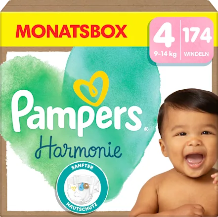 Windeln Harmonie Gr.4 Maxi (9-14 kg), Monatsbox, 174 St