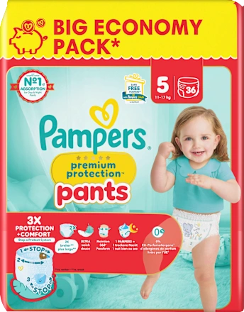 Baby Pants Premium Protection Gr.5 Junior (11-17kg), Big Pack, 36 St