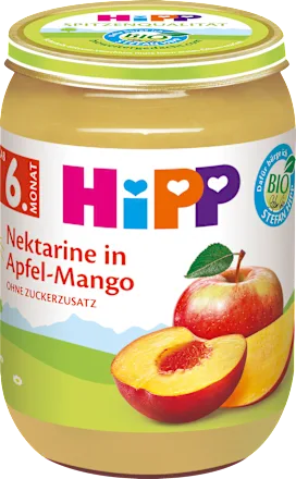 Früchte Für kleine Feinschmecker, Nektarine in Apfel-Mango ab dem 6. Monat, 190 g Früchte Für kleine Feinschmecker, Nektarine in Apfel-Mango ab dem 6. Monat, 190 g
