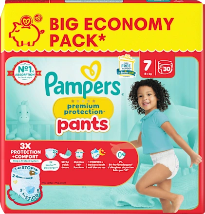 Baby Pants Premium Protection Gr.7 XL (15+ kg), Big Pack, 30 St
